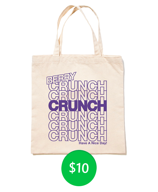 The Crunch Berry Run Tote Bag, $10